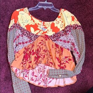 Floral Patchwork Women's Top - Multicolor - Free People XS